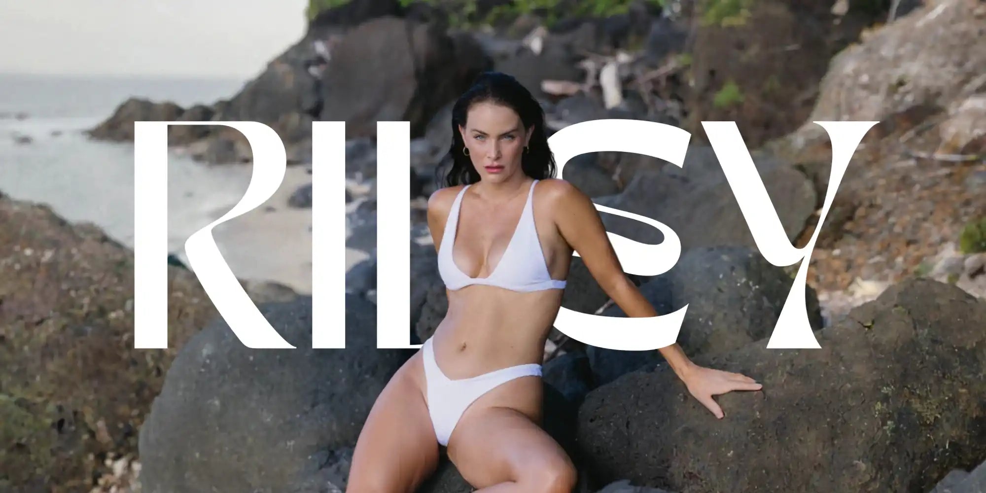 Woman in white bikini.
